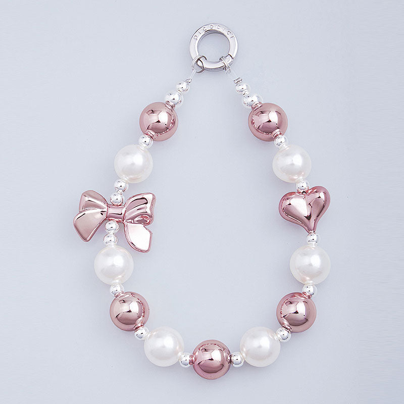 PICOCICI Bowknot Heart Design Anti-lost Lanyard Mobile Phone Chain Beaded Wrist Strap PICOCICI Bowknot Heart Design Anti-lost Lanyard Mobile Phone Chain Beaded Wrist Strap
